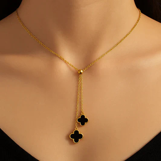 Elegant Gold Clover Pendant Necklace