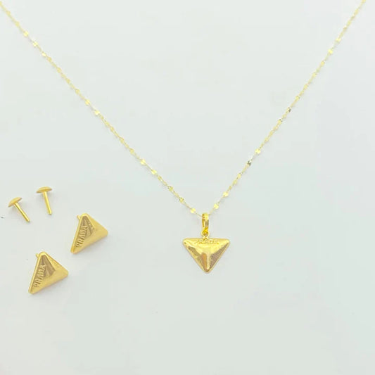 Triangle Necklace And Earring Set