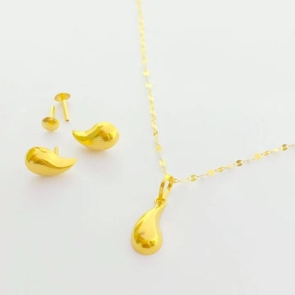 Tear Drop Necklace And Earring Set