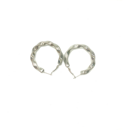 Silver Color Stainles Steel Round Circle Special Earrings for women